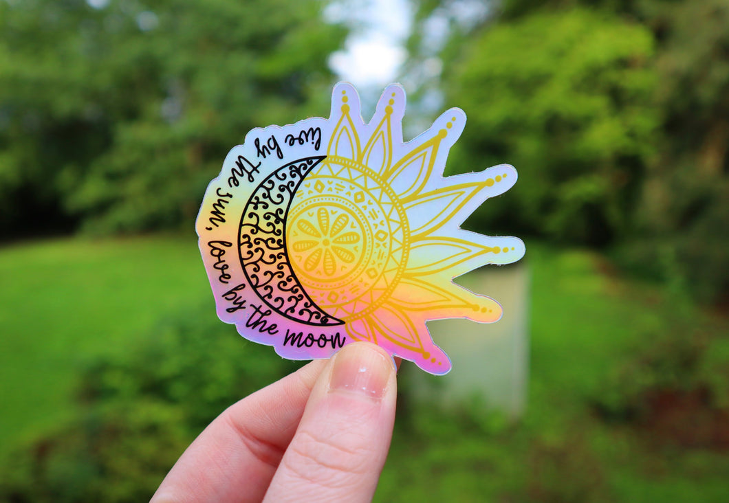 Sun Moon Holographic Sticker