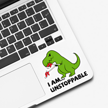 Load image into Gallery viewer, I am Unstoppable Dino Motivational Sticker
