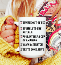 Load image into Gallery viewer, Dolly Parton Morning Checklist Cup of Ambition Coffee Mug
