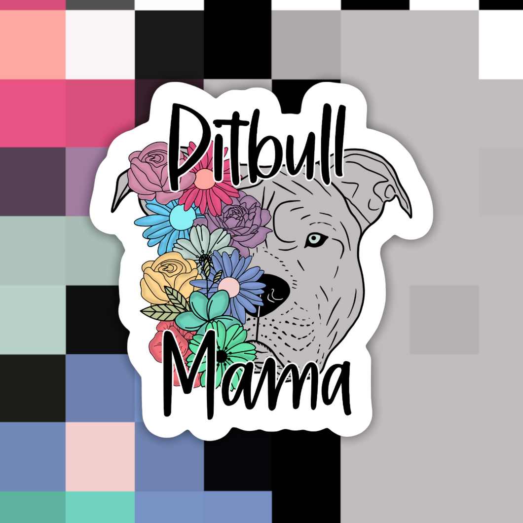 Pitbull Mama Dog Sticker