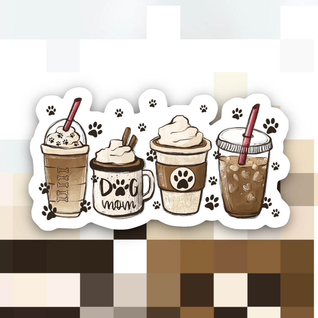 Dog Mom Coffee Lover Sticker