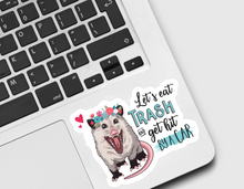 Load image into Gallery viewer, Possum Let’s Eat Trash Boho Sticker
