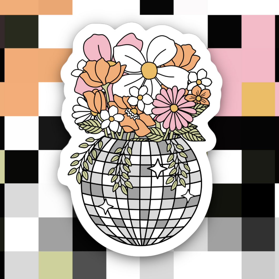 Disco Flower Plant Sticker