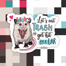 Load image into Gallery viewer, Possum Let’s Eat Trash Boho Sticker
