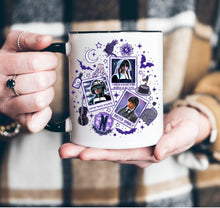 Load image into Gallery viewer, Wednesday Collage Mug with Black Handle
