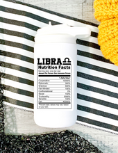 Load image into Gallery viewer, Libra Nutrition Facts Zodiac Sticker
