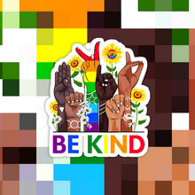 Load image into Gallery viewer, Be Kind ASL Sticker
