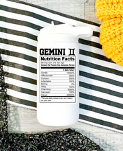 Load image into Gallery viewer, Gemini Nutrition Facts Zodiac Sticker
