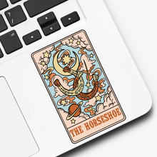 Load image into Gallery viewer, The Horseshoe Cowgirl Hat Tarot Card Sticker
