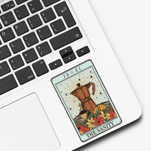 Load image into Gallery viewer, The Sanity Coffee Tarot Card Sticker
