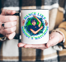 Load image into Gallery viewer, Wednesday Dance Like No One is Watching Mug with Black Handle
