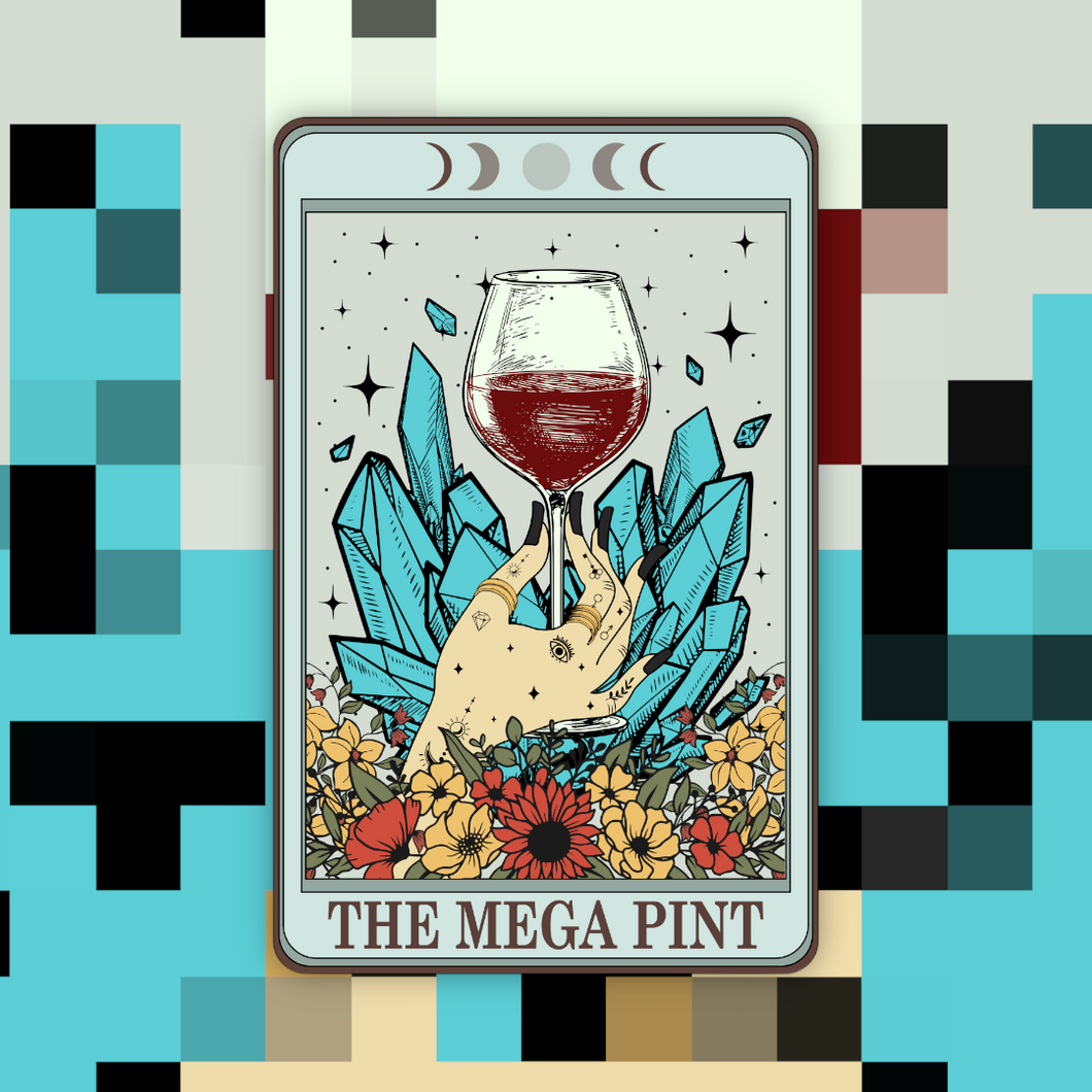 The Mega Pint Wine Tarot Card Sticker