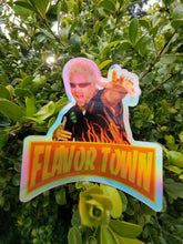 Load image into Gallery viewer, Holographic Flavor Town Guy Fieri Meme Sticker
