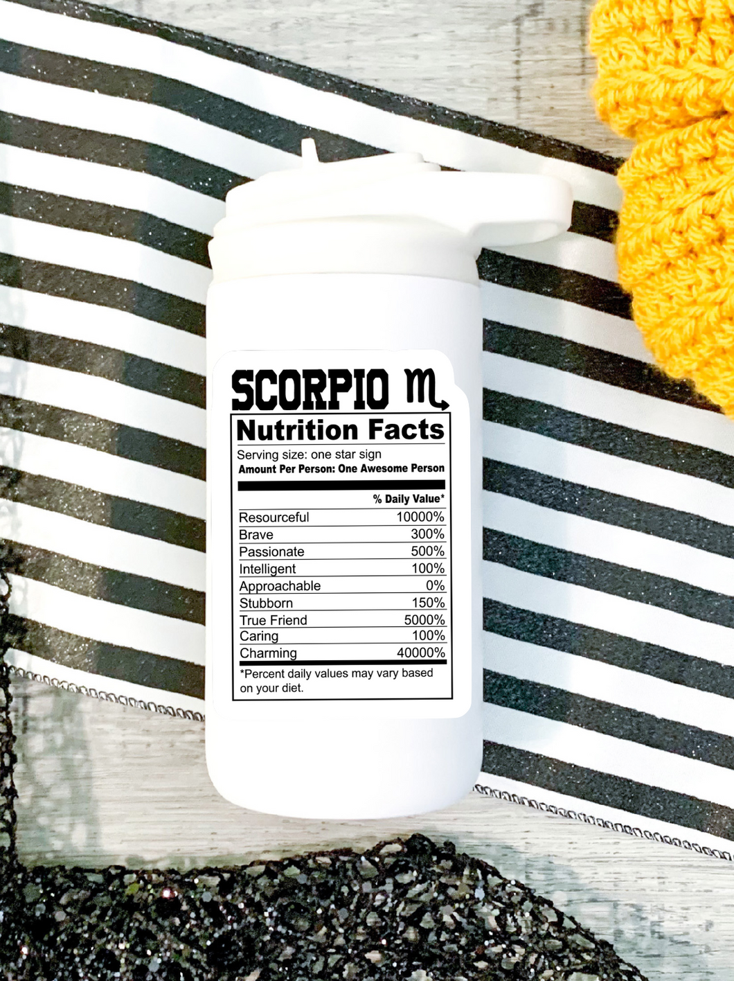 Scorpio Nutrition Facts Zodiac Sticker