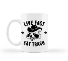 Load image into Gallery viewer, Western Raccoon Live Fast Eat Trash Mug
