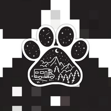 Load image into Gallery viewer, Dog Paw Camper Adventure Sticker
