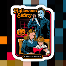 Load image into Gallery viewer, Halloween Safety A Sitter’s Guide Sticker
