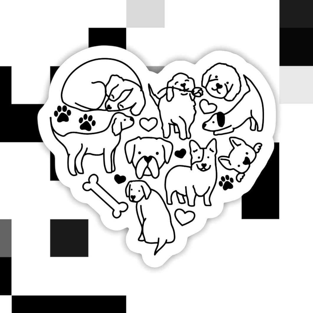 Dog Heart Love Sticker