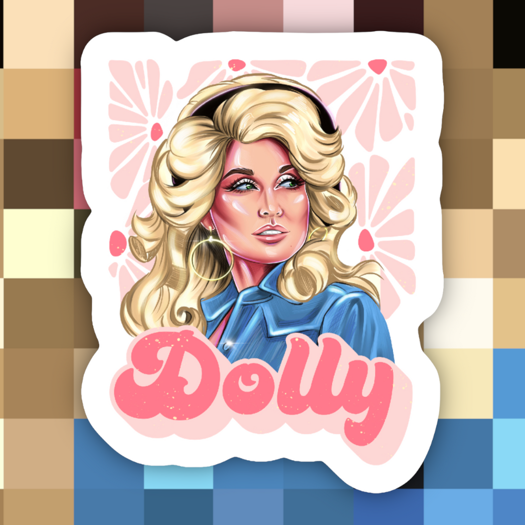 Dolly Parton Flower Sticker