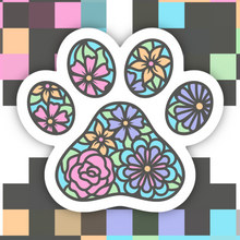 Load image into Gallery viewer, Dog Paw Floral Sticker
