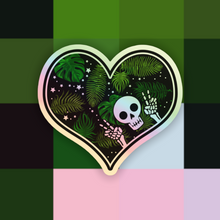 Load image into Gallery viewer, Holographic Plant Love Skeleton Sticker
