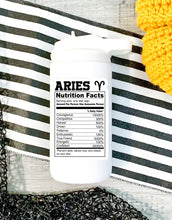 Load image into Gallery viewer, Aries Nutrition Facts Zodiac Sticker
