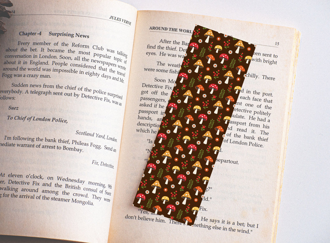 Retro Brown Mushrooms Bookmarks