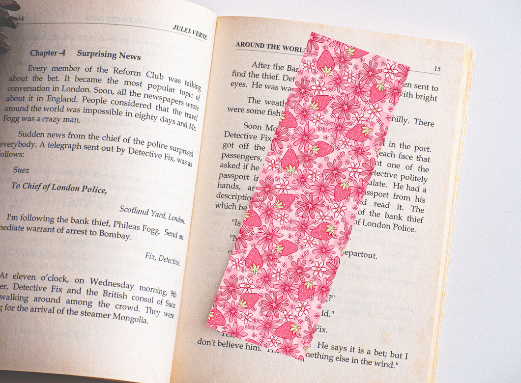 Strawberry Floral Bookmarks