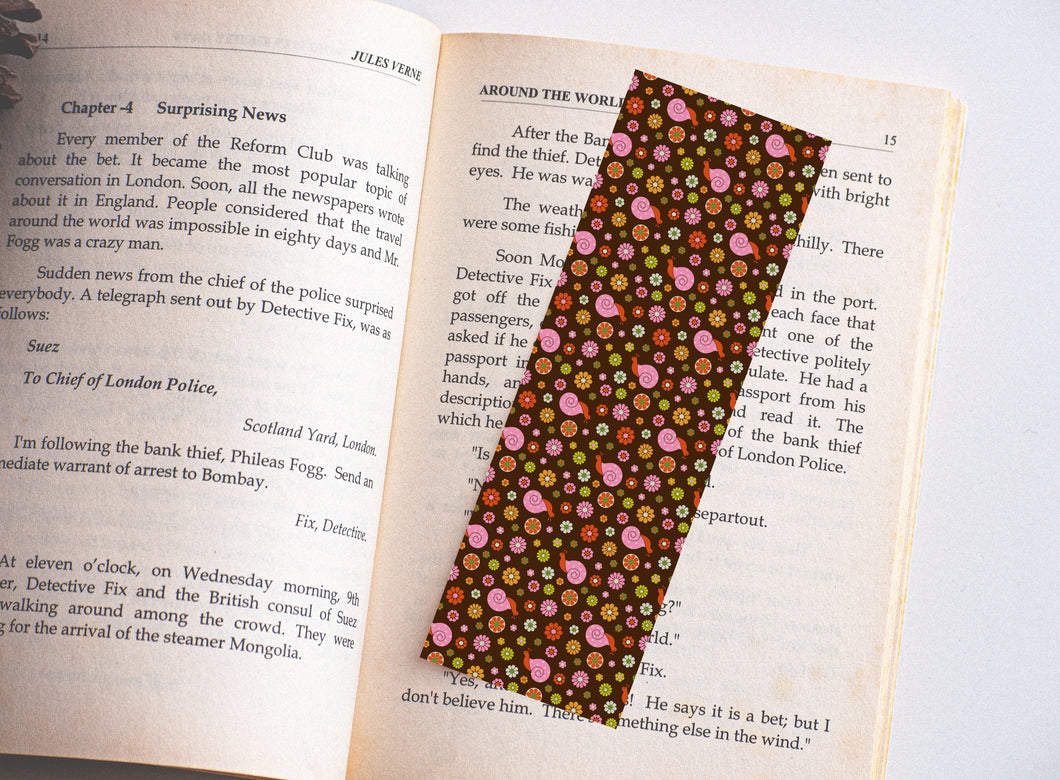 Retro Mushroom Snail Bookmarks