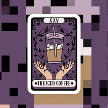 Load image into Gallery viewer, The Iced Coffee Tarot Reader Sticker
