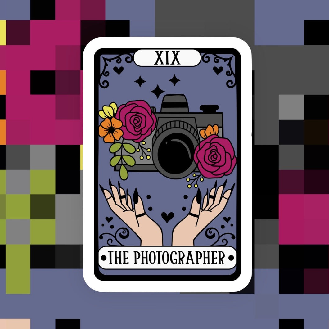 The Photographer Coffee Tarot Reader Sticker