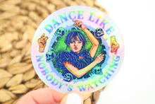 Load image into Gallery viewer, Holographic Wednesday Dance Like No One Is Watching Sticker
