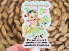 Load image into Gallery viewer, Mentally Hilarious Glitter Retro Sticker
