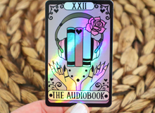 Load image into Gallery viewer, The Audiobook Reader Tarot Holographic Sticker
