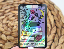 Load image into Gallery viewer, Fictional Wanderlust Reader Tarot Holographic Sticker
