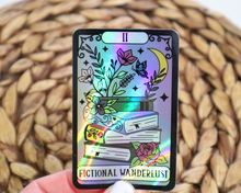 Load image into Gallery viewer, Fictional Wanderlust Reader Tarot Holographic Sticker
