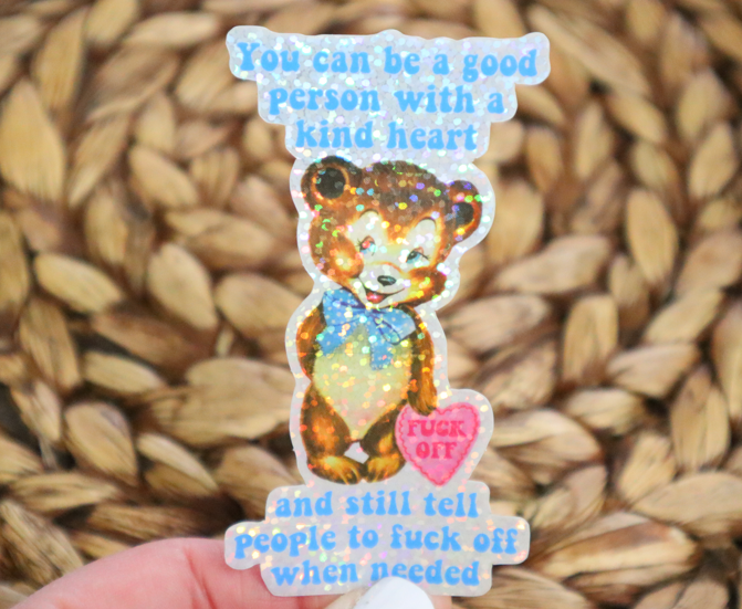 Good Person With A Kind Heart Glitter Retro Sticker