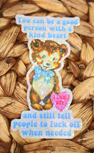 Load image into Gallery viewer, Good Person With A Kind Heart Glitter Retro Sticker
