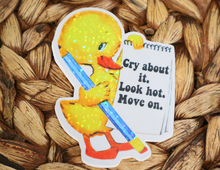 Load image into Gallery viewer, Cry About It Look Hot Move On Glitter Retro Sticker
